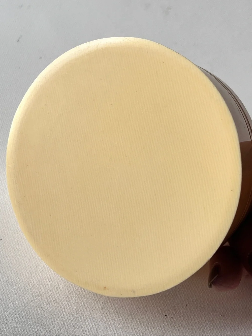 Vintage Scalloped Lid Vanity Celluloid Powder Box Jar 1920's